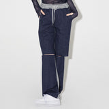 Denim Knit Blocking Pants [BLUE] (6638402011254)