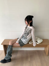 Regent Ribbon Smudging Long Sleeve T-Shirt