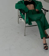 leather coated straight pants