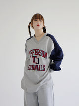 JeffersonVネックスウェットシャツ/Jefferson V-Neck Sweatshirt (2color)ね