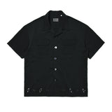 レイカットボタンシャツ / LAY-CUT BUTTON SHIRT_BK