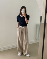 [Bellide made] モアVネックショートTスリーブニット