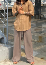 メイドバイ vir obi プリーツパンツ