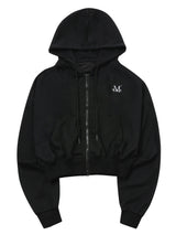 MUCENT DENVER 2-WAY CROP HOOD ZIP-UP WOMEN (Black, Gray)