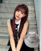 [VIVIZ Eunha, KISS OF LIFE Julie Necklace] Baroque Angel Pearl Choker Necklace - Silver Color