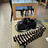 Stripe Muffler Black Beige