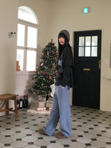 [Wool 10] Beel Bokashi Lettering Boxy Overfit Knit