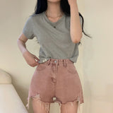 デイリーラベルセミクロップショートスリーブTシャツ