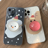 スノーマン_スノークリスマスフォーンケーススマホグリップセット_グリッター