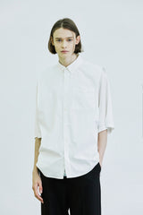 スリーブレス ナイロン シャツ / sleeveless nylon shirt white