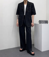 タップリネンステッチ半袖ジャケット / TAP Linen Stitch Short-Sleeved Jacket
