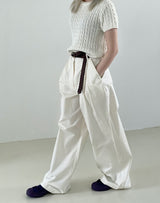 Dull bizo pintuck wide pants