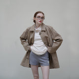 Beige Trench Half Coat