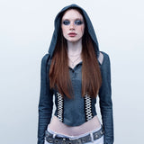Corset Hoodie [White Gray]
