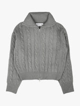 WINTER TWIST KNIT ZIP-UP