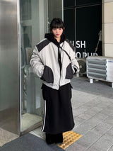 Cut-Off Cutting Hooded Zip-Up