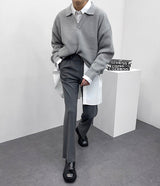 ハッチカラーニットウェア/SK Hacchi Collar Knitwear (4 colors)