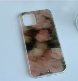 エモーショナルフラワーシルエットピンクローズフォーンハードケース / Emotional flower silhouette pink rose phone hard case