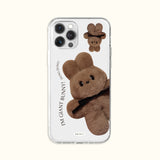 ジャイアントバニーダンダンジェリーハードアイフォンケース/Giant Bunny Dung dung Jelly Hard phone case BROWN