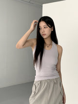 コットンポケットカーゴストリングバックオープンバンディングロングスカート /Mark cotton pocket cargo string back open banding long skirt