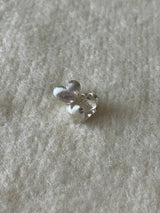[92.5silver] マットハートワンタッチピアス