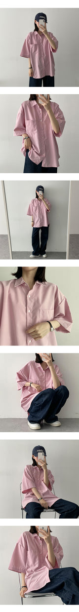 ダミングボクシーショートスリーブシャツ/Dumming boxy short-sleeved shirt Shirt