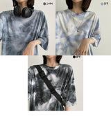 ベールタイダイプリンティングショートスリーブTシャツ / Veil tie die printing short-sleeved T-shirt