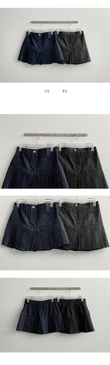 ディーポンスリットプリーツミニスカート / Deepong Slit Pleated Mini Skirt
