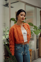 キュートガールリブドニットカーディガン / Cute Girl Ribbed Knit Cardigan