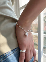 [92.5silver] bold wave baby open ring