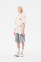 ドゥードゥルチェリーハーフレングスバンディングパンツ / DOODLE CHERRY HALF LENGTH BANDING PANTS [MELANGE GRAY]