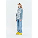 COLORING CHECK PATTERN SWEATSHIRT [MINT]