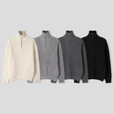 EN knob warmer half zip-up knitwear (4 colors)