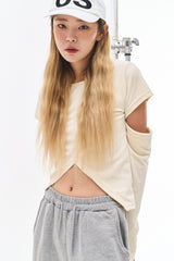 ベルベットカットアウトウォーマーTシャツ / Velvet Cut-out Warmer t (4 colors)