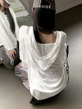 ボクシー シースルー フード 長袖 シャツ カーディガン/ Gelato Summer Boxy See-Through Hood Long-Sleeve Shirt Cardigan