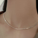 シルバーボクシーネックレス / silver boxy necklace (yellow gold plated / platinum gold plated)