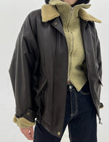 ウールレザージャンパー / Wool leather jumper (2color)
