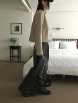 Meto セミブーツカットワイドデニムパンツ