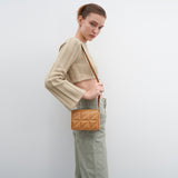 QUILTED FLAP BAG MINI_LATTE