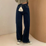 [Four-season item!] straight wide denim pants