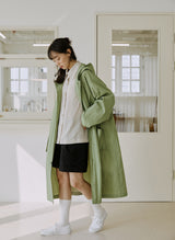 unisex long hood coat bright khaki