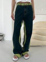 ネオンラインデニムパンツ/neon line denim pants