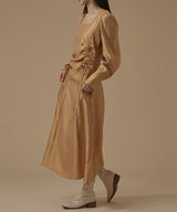 LONG SLEEVE SHRRING ONEPIECE