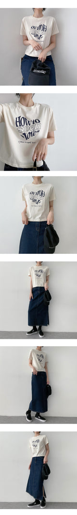 ハウトゥーハートクロップ半袖Tシャツ / How to Heart Crop Short Sleeve Tee