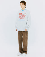 チケットマシンタイポスウェットシャツ/THICKET MACHINE TYPO SWEATSHIRT-WHITE MELANGE