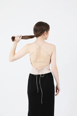 バックスリットクロップスリーブレス / Back Slit Crop Sleeveless Beige