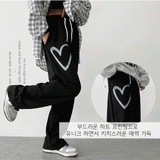 Front, Back 💛 Two Heart 💛 Banding Sweat Pants
