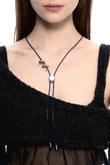 NO.481 [SILVER] サークルコードロックネックレス
