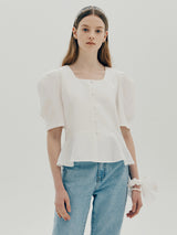 スクエアハルブラウス / Square hul blouse - Lavender