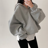 [BELLIDE MADE] Sailor Loose Fit Double-Sided Raised Half Zip-Up Sweat